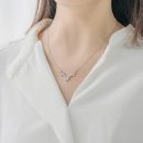 S925純銀項鍊月光石一鹿有你吊墜女鎖骨鏈森系女項鍊