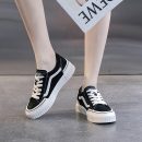 小牛皮真皮休閑餅乾鞋女2020秋冬時尚新款黑色平底網紅韓版百搭女運動鞋