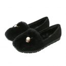 灰姑娘珍珠兔毛豆豆鞋女外穿厚底毛毛鞋大碼舒適懶人鞋