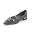 韓版OL氣質尖頭中跟舒適跟鞋懶人鞋淺口小跟鞋女鞋