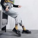 小牛皮真皮厚底牛筋底英倫氣質流蘇低幫馬丁鞋樂福鞋