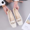 韓版舒適OL氣質豆豆鞋純色漆皮方頭淺口平底鞋通勤上班逛街女鞋