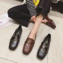 英倫氣質復古舒適粗跟女鞋小跟鞋秋冬新款平底懶人鞋樂福鞋