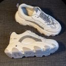 正韓好版型減齡波浪底5cm厚底老爹鞋女秋款2020時尚增高休閑運動鞋