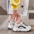 正韓好版型減齡波浪底5cm厚底老爹鞋女秋款2020時尚增高休閑運動鞋