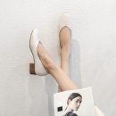 複古氣質純色粗跟瑪麗珍鞋簡約百搭中跟奶奶鞋方頭淺口女鞋小跟鞋