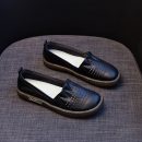 小牛皮真皮舒適透氣超軟底純色百搭女鞋真皮鏤空樂福鞋平底女單鞋孕婦鞋