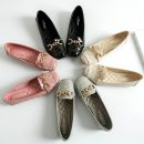 簡約純色蠢事瓢鞋軟底女單鞋女鞋平底鞋大碼方頭豆豆鞋