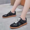 小牛皮真皮休閑時尚百搭小白鞋女鞋韓版秋季舒適平底德訓鞋休閑鞋