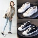 頭層牛皮氣質百搭淺口小白鞋女秋冬新款休閑透氣真皮女鞋平底餅乾鞋