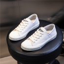 頭層牛皮氣質百搭淺口小白鞋女秋冬新款休閑透氣真皮女鞋平底餅乾鞋