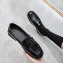 日系純色簡約平底小皮鞋女方頭網紅JK制服女鞋