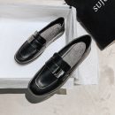 日系純色簡約平底小皮鞋女方頭網紅JK制服女鞋