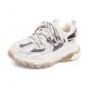 真皮網布拼接清爽百搭透氣厚底增高顯瘦老爹鞋休閑運動女鞋