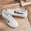 小牛皮真皮韓版氣質小白鞋餅乾鞋秋季上新時尚女鞋平底百搭休閑淺口女鞋