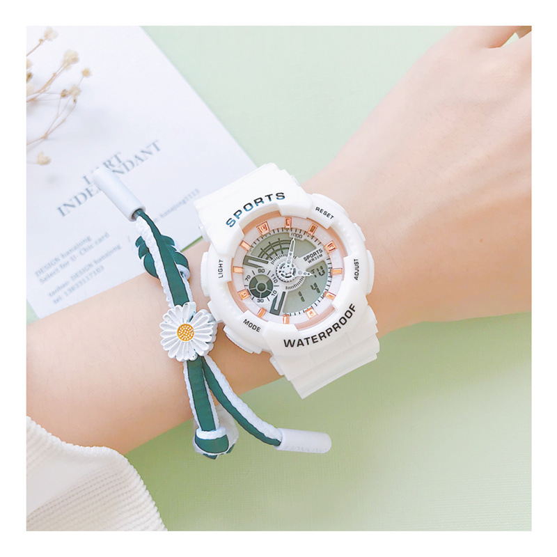 【文藝運動防水電子手錶】【贈送手鍊】明星同款IG網紅獨角獸文藝運動氣質手鍊電子手錶禮盒