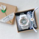 【文藝運動防水電子手錶】【贈送手鍊】明星同款IG網紅獨角獸文藝運動氣質手鍊電子手錶禮盒