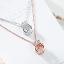 S925純銀小皇冠項鍊女純銀簡約氣質靈動吊墜小眾網紅跳動的心鎖骨鍊