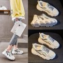 正韓好版型減齡波浪底5cm厚底老爹鞋女秋款2020時尚增高休閑運動鞋