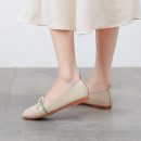 韓版氣質百搭舒適方頭平底懶人鞋女鞋奶奶軟底舒適豆豆鞋