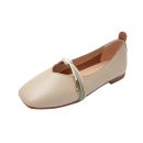 韓版氣質百搭舒適方頭平底懶人鞋女鞋奶奶軟底舒適豆豆鞋