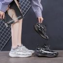 情侶款科技網面飛織鞋面爆米花鞋底厚底老爹鞋椰子鞋男女運動鞋