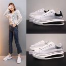 全掌氣墊小牛皮真皮小白鞋新款增高氣墊厚底百搭麥昆鞋單鞋板鞋女鞋