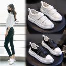 小牛皮真皮可愛文藝魔鬼氈小白鞋韓版百搭淺口真皮女鞋休閑平底運動鞋