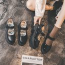 日系復古赫本瑪麗珍純色減齡小黑皮鞋JK風制服單鞋女粗跟小皮鞋