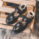 日系復古赫本瑪麗珍純色減齡小黑皮鞋JK風制服單鞋女粗跟小皮鞋