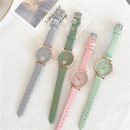 【森系雛菊錶盤】【贈送手鍊】【玫金色錶殼】法式復古氣質森系綠色小雛菊減齡女錶手鍊手錶禮盒