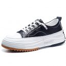 小牛皮真皮氣質百搭增高顯瘦厚底小白鞋女真皮舒適繫帶運動鞋