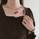 【黑櫻桃吊墜項鍊】正韓設計網紅暗黑甜美風格黑櫻桃吊墜項鍊