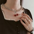 【黑櫻桃吊墜項鍊】正韓設計網紅暗黑甜美風格黑櫻桃吊墜項鍊