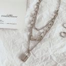 【巴洛克小金鎖多層項鍊】時尚百搭OL小資氣質巴洛克輕奢小眾設計感多層疊戴小金鎖項鍊鎖骨鍊