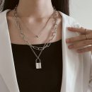 【巴洛克小金鎖多層項鍊】時尚百搭OL小資氣質巴洛克輕奢小眾設計感多層疊戴小金鎖項鍊鎖骨鍊