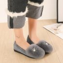 灰姑娘珍珠兔毛豆豆鞋女外穿厚底毛毛鞋大碼舒適懶人鞋