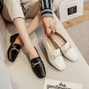 英倫氣質樂福鞋百搭兩穿粗跟方頭女鞋懶人鞋