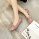 簡約純色蠢事瓢鞋軟底女單鞋女鞋平底鞋大碼方頭豆豆鞋