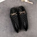 簡約純色蠢事瓢鞋軟底女單鞋女鞋平底鞋大碼方頭豆豆鞋