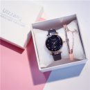 【冰激凌滿天星錶盤】【贈送手環】正韓設計百搭冰淇淋馬卡龍滿天星女錶純色皮帶女手錶