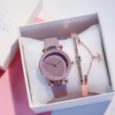 【冰激凌滿天星錶盤】【贈送手環】正韓設計百搭冰淇淋馬卡龍滿天星女錶純色皮帶女手錶