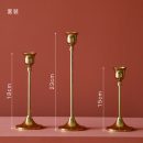 【歐式鐵藝燭臺】【電鍍黃銅色】歐式古典宮廷輕奢鐵藝電鍍黃銅高低燭臺