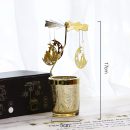 【歐式浪漫自旋轉香氛燭臺】【熱力旋轉】歐式鐵藝鍍金熱力旋轉星空燭光晚餐香氛燭臺