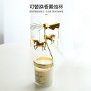 【歐式浪漫自旋轉香氛燭臺】【熱力旋轉】歐式鐵藝鍍金熱力旋轉星空燭光晚餐香氛燭臺