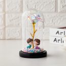 【金箔玫瑰玻璃罩擺件】【LED小夜燈】超棒情侶禮物居家擺件彩金箔玫瑰玻璃罩擺件