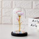 【金箔玫瑰玻璃罩擺件】【LED小夜燈】超棒情侶禮物居家擺件彩金箔玫瑰玻璃罩擺件