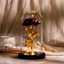 【金箔玫瑰玻璃罩禮盒】【LED夢幻燈束】超感動送女生禮物浪漫復古金箔永生玫瑰帶燈玻璃罩禮盒