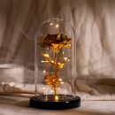 【金箔玫瑰玻璃罩禮盒】【LED夢幻燈束】超感動送女生禮物浪漫復古金箔永生玫瑰帶燈玻璃罩禮盒