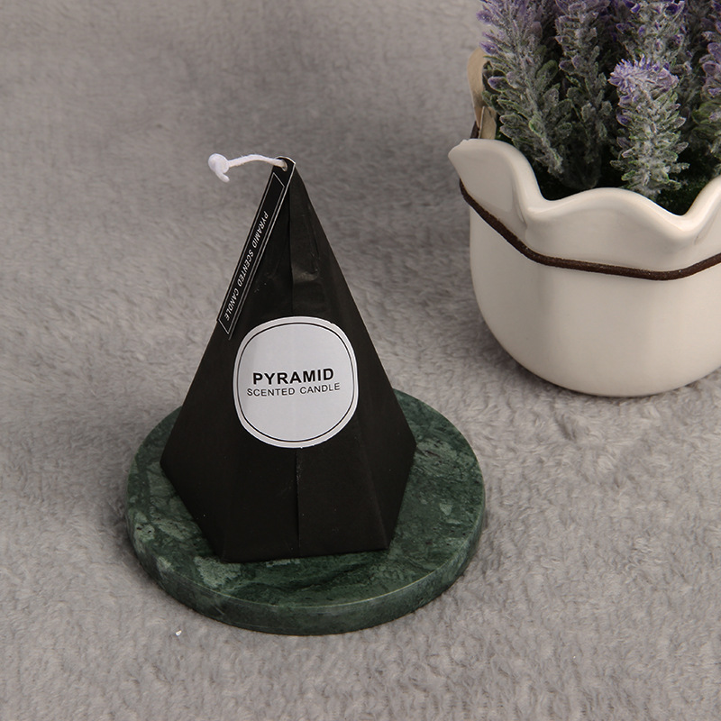 【五角稜錐冰花蠟香氛蠟燭】【百里香鼠尾草】【專業調香】北歐風五角稜錐冰花蠟香氛蠟燭